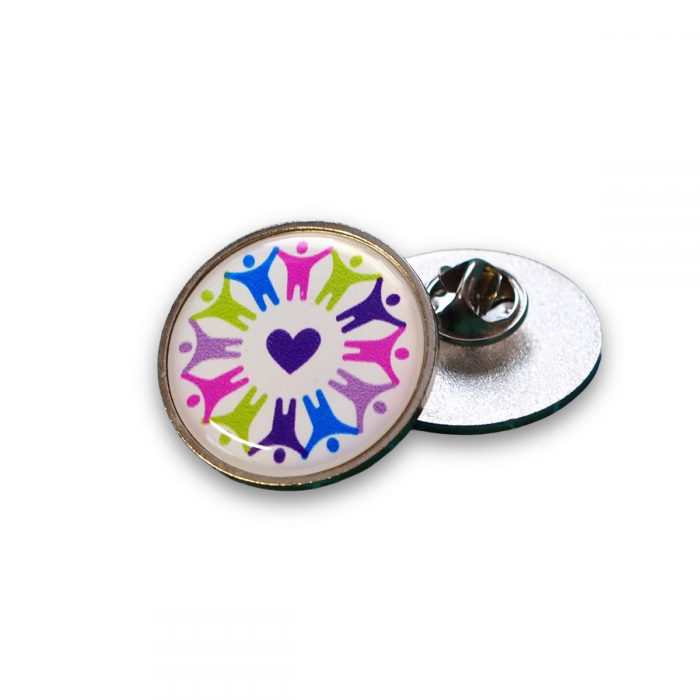 Express Printed Duo Pin Badge - Round 28mm Diameter
