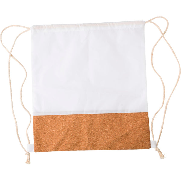 Branded Aumit RPET and cork drawstring backpack