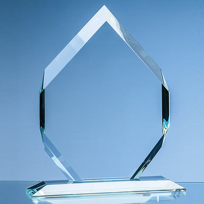 Branded 15cm x 10cm x 15mm Clear Glass Majestic Diamond Award