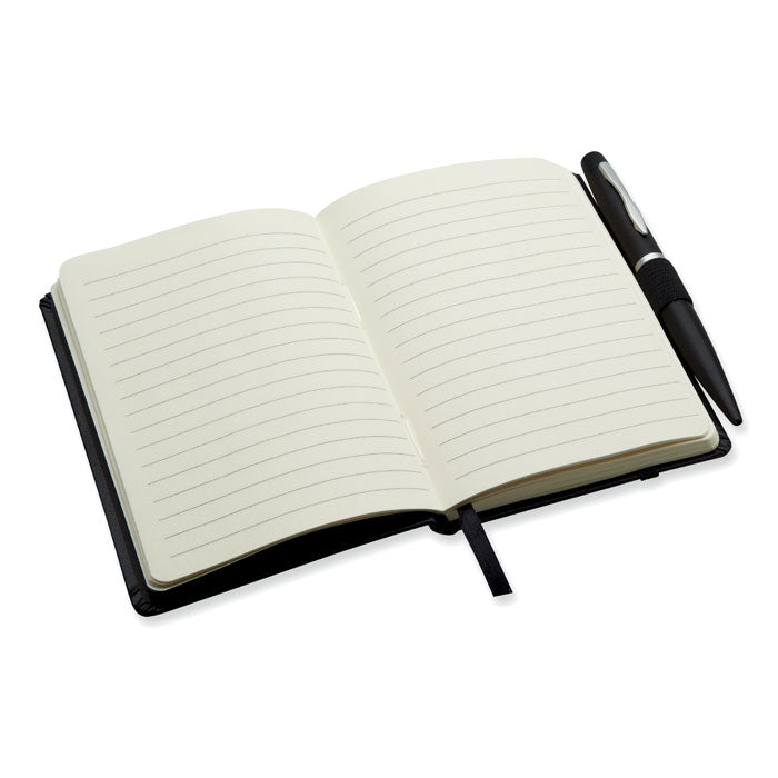 Branded A6 notebook with pen 72 lined