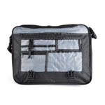 Nelson Satchel 600D Black laptop bag with flap and shoulder strap 15.6"