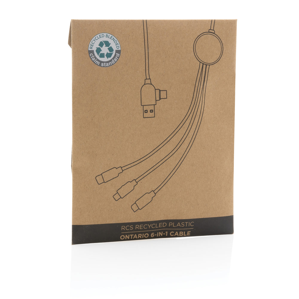 Branded RCS recycled plastic Ontario 6-in-1 cable