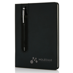 Standard hardcover PU A5 notebook with stylus pen