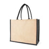 Chow Natural Jute Bag with trim + cotton webbing rope handles