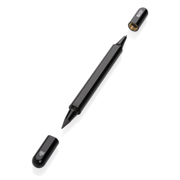 Branded Swiss Peak Storm RCS recycled aluminum dual tip pen