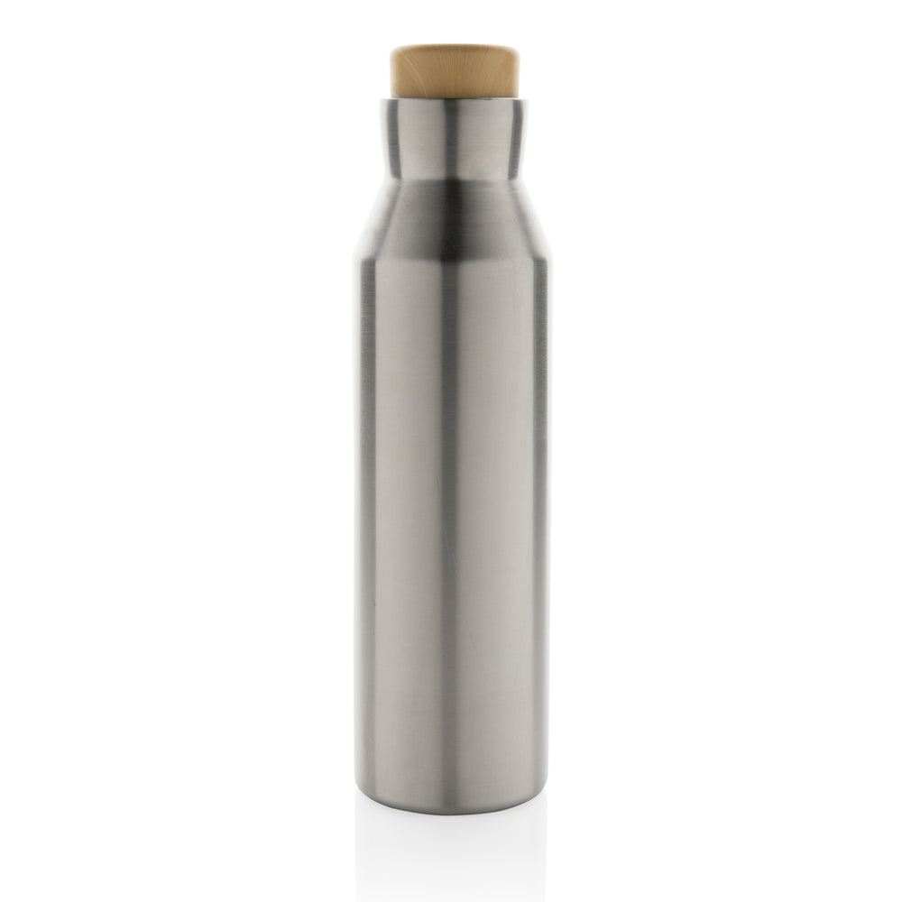 Branded Gaia RCS certified recycled stainless steel vacuum bottle