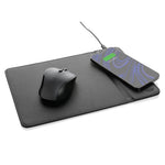 Branded Swiss Peak RCS recycled PU 10W wireless charging mousepad