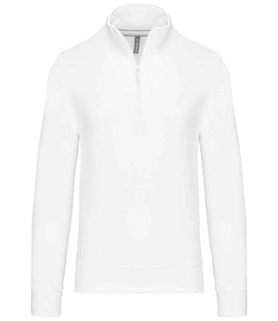 Kariban Zip Neck Sweatshirt White