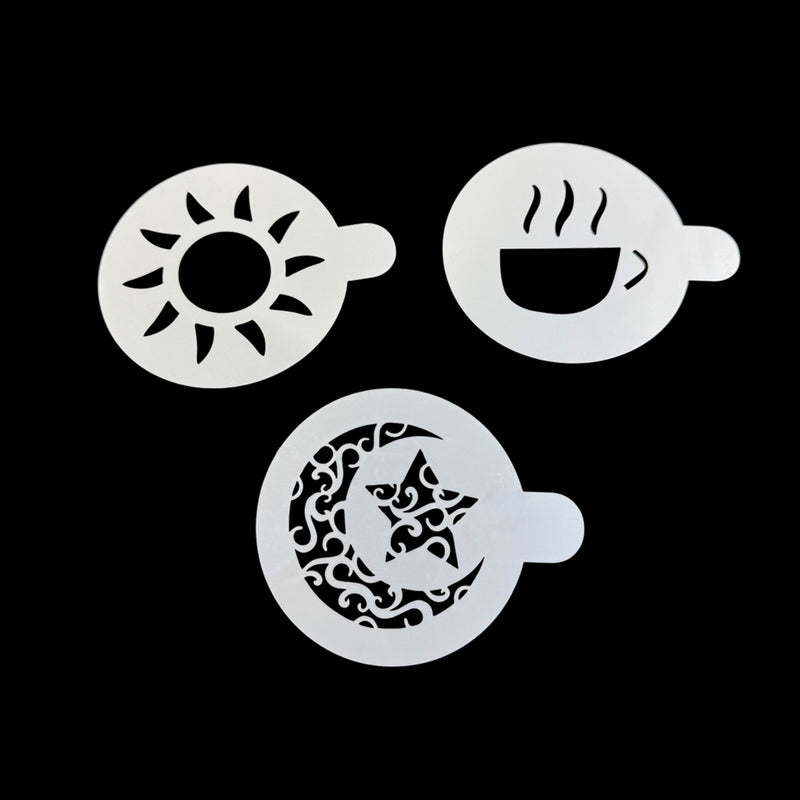 Laser Engraved Coffee Stencil Duster - 100mm x 120mm
