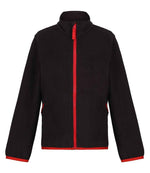Regatta Kids Full Zip Micro Fleece Jacket Black/Classic Red