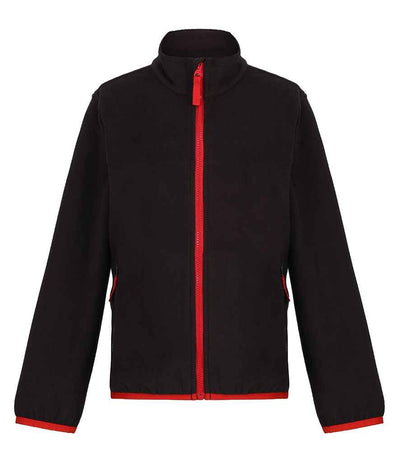 Regatta Kids Full Zip Micro Fleece Jacket Black/Classic Red