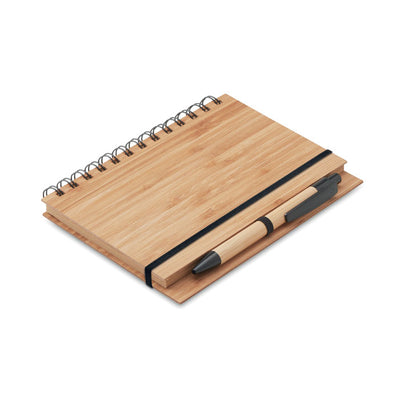 Bamboo notebook with pen lined