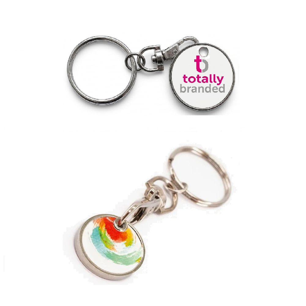Printed Trolley Coin Keyring - Euro