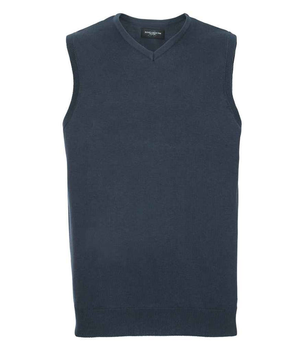 Russell Collection Sleeveless Cotton Acrylic V Neck Sweater