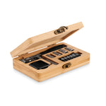 Branded 13 piece tool set, bamboo case