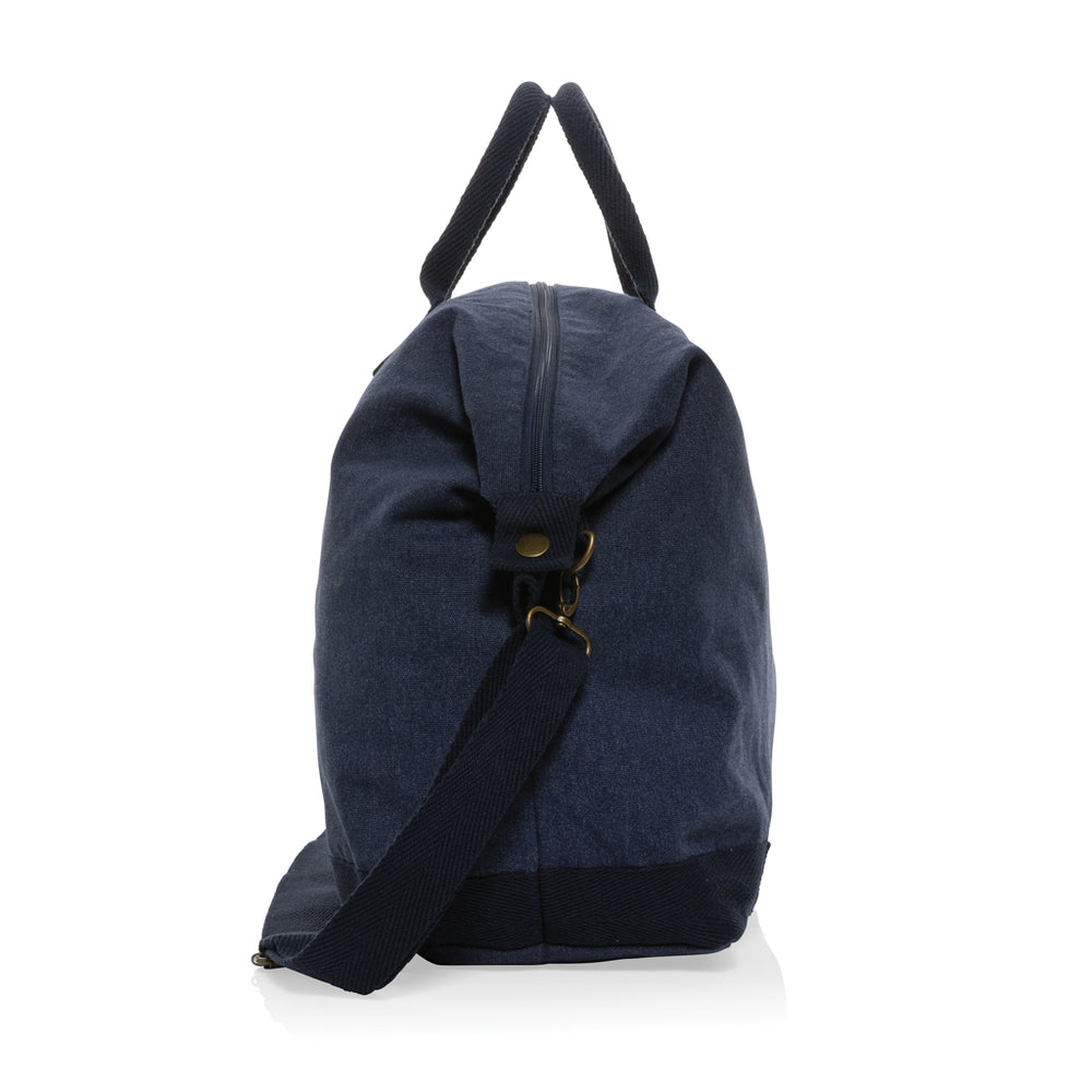 Branded Kezar AWARE™ 500 gsm recycled canvas deluxe weekend bag