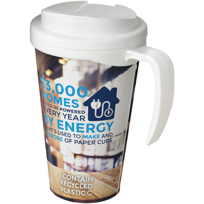 Branded Brite-Americano® Grande 350 ml mug with spill-proof lid