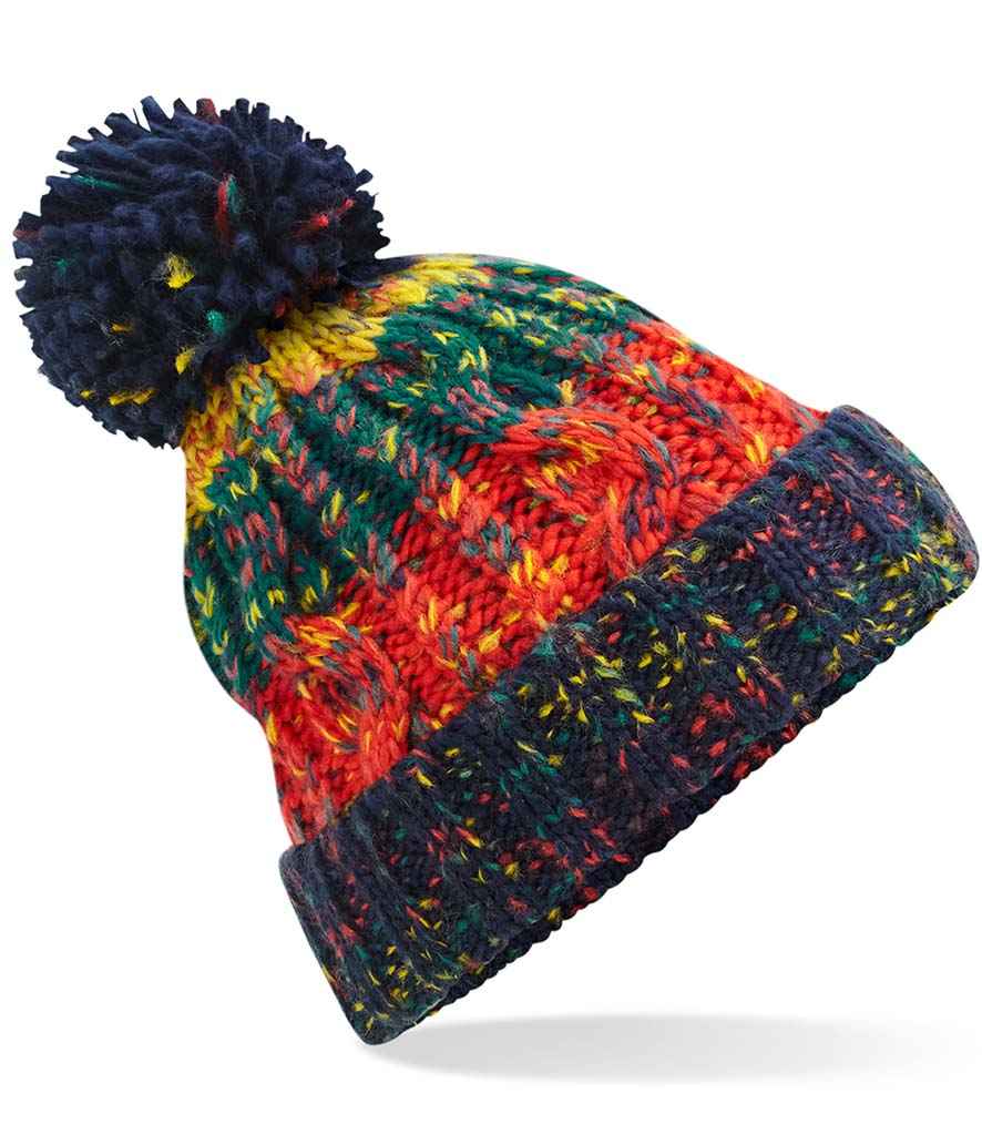Branded Beechfield Corkscrew Pom Pom Beanie
