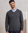 Premier Knitted Cotton Acrylic V Neck Sweater Charcoal