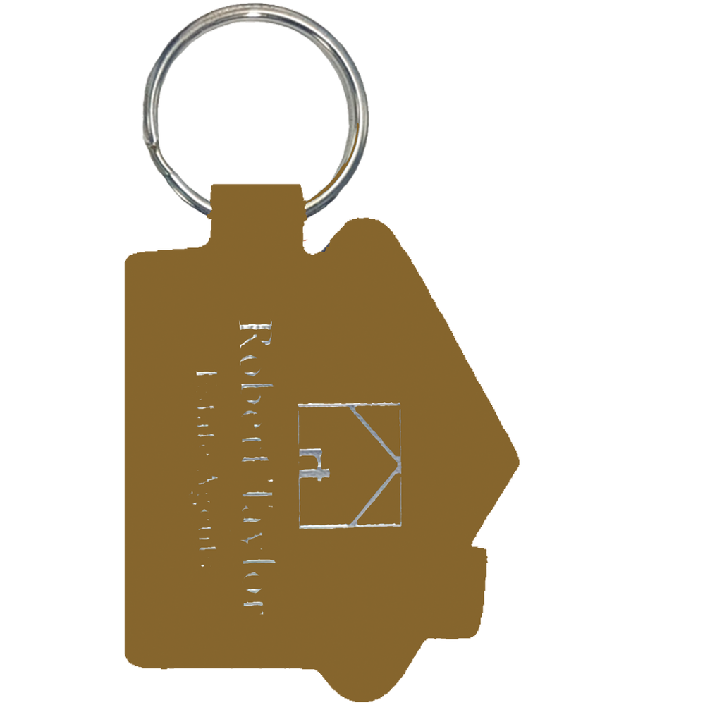 Branded Real Leather House Shaped Keyfob