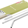 Branded Reusable Metal Straws Set in Custom Packaging
