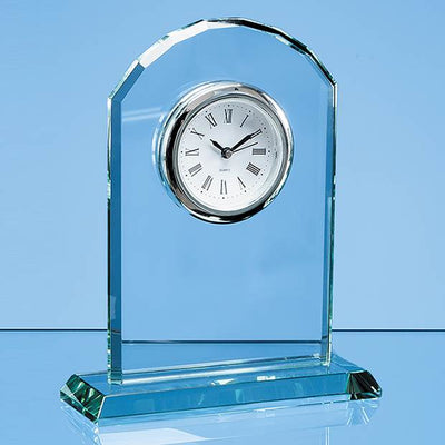 Branded 17cm Jade Glass Arch Clock