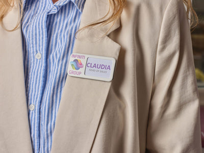 Reusable Name Badge - Right Window - Magnet
