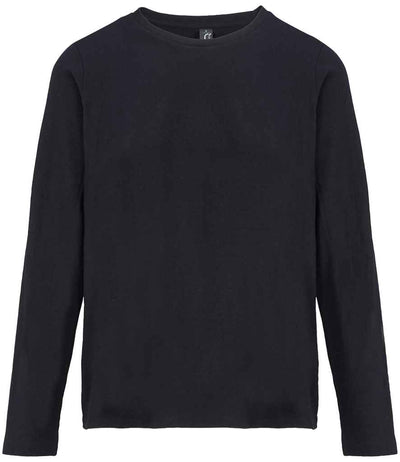 SOL'S Ladies Monarch Long Sleeve T-Shirt Deep Black
