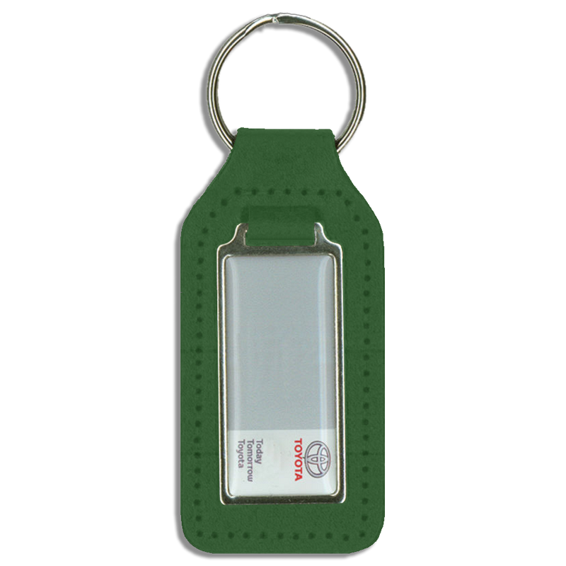Long Square Shaped Keyfob with Domed Medallion