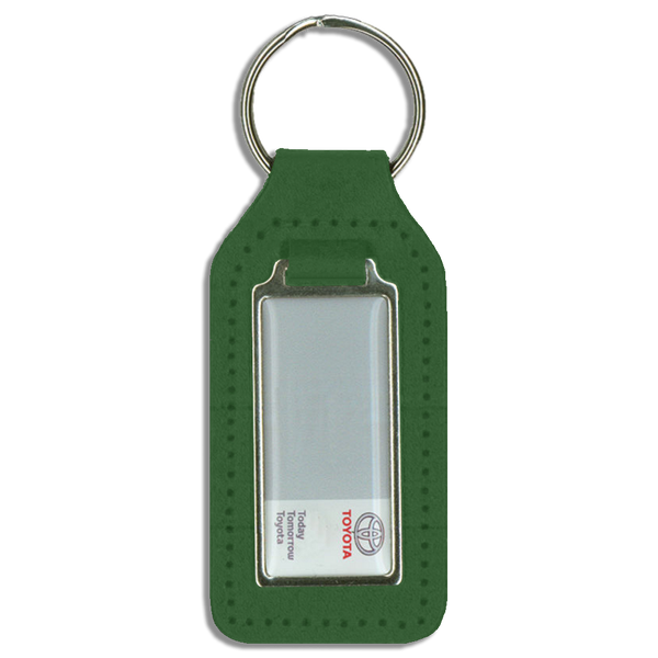 Branded Long Square Shaped Keyfob with Domed Medallion