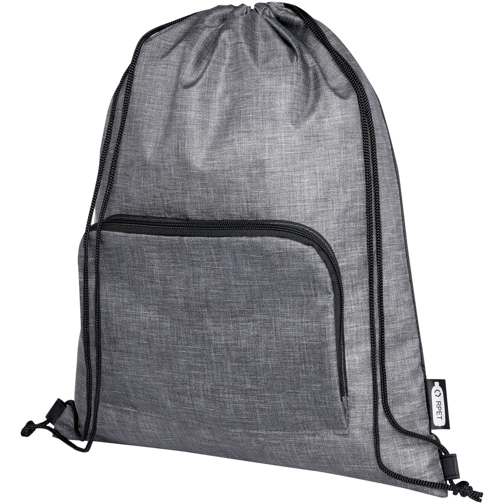 Branded Ash recycled foldable drawstring bag 7L