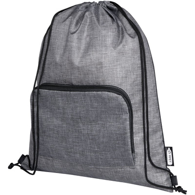 Branded Ash recycled foldable drawstring bag 7L