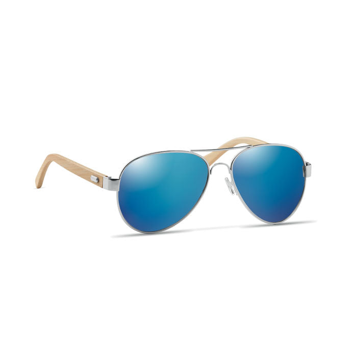 Branded Bamboo sunglasses in pouch