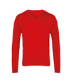Premier Knitted Cotton Acrylic V Neck Sweater Red