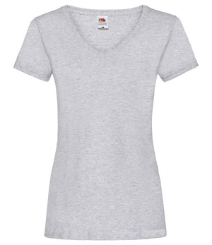 Fruit of the Loom Lady Fit Value V Neck T-Shirt Heather Grey