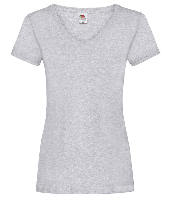 Fruit of the Loom Lady Fit Value V Neck T-Shirt Heather Grey