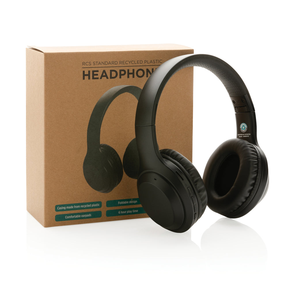Branded RCS standard recycled plastic headphone
