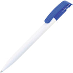 KODA CLIP ball pen WHITE barrel with blue clip