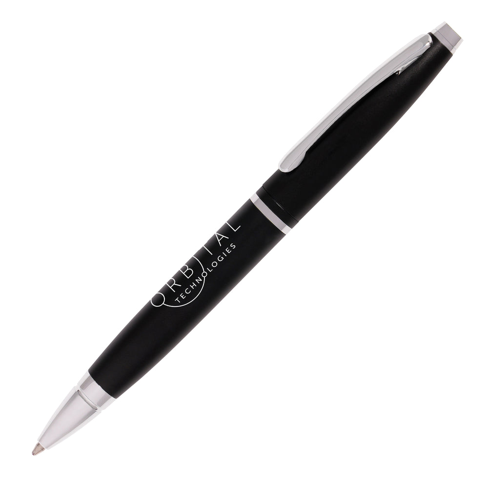 Branded DOVER BLACK Metal Pen. Chrome Undercoat. Silver Trim
