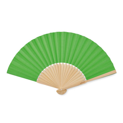 Branded Manual hand fan with bamboo handle