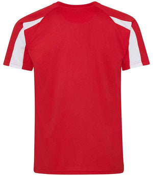 AWDis Cool Contrast Wicking T-Shirt Fire Red/Arctic White