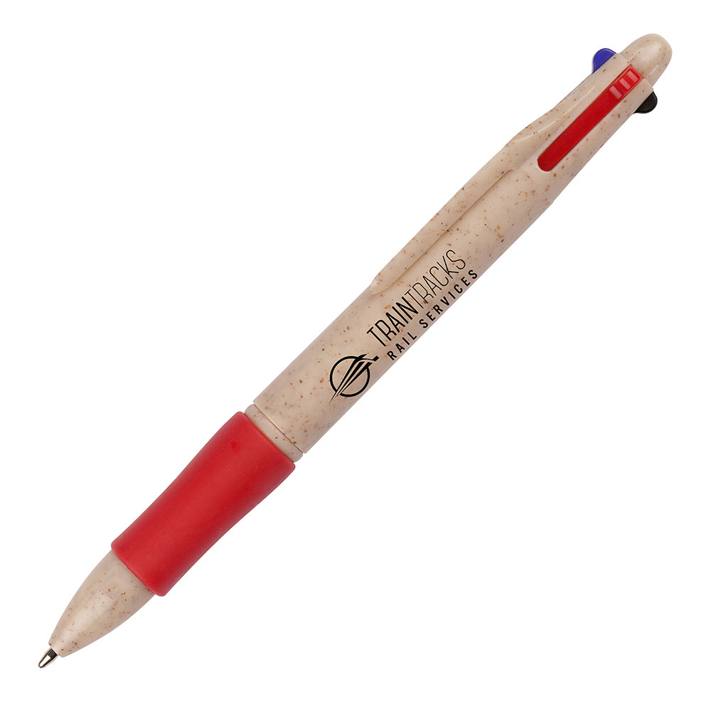 Quad Colour Wheat Straw Pen with grip