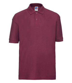 Russell Schoolgear Kids Poly/Cotton Piqué Polo Shirt Burgundy