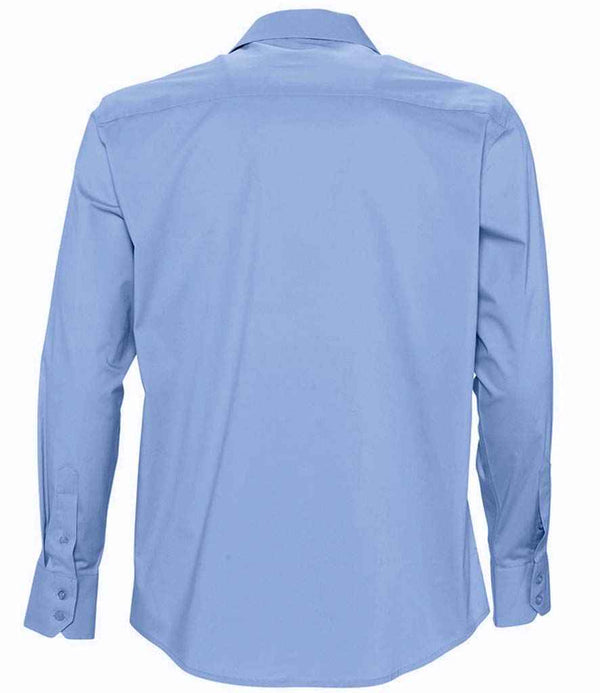 SOL'S Brighton Long Sleeve Fitted Shirt Bright Sky