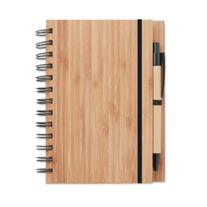 Bamboo notebook with pen lined