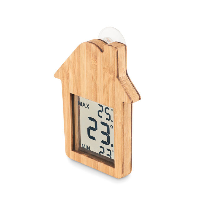 Branded House Shaped Bamboo weather station