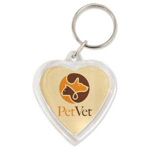Clear Heart Shaped Keyring with Full Colour Insert