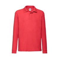 Fruit of the Loom Kids Long Sleeve Poly/Cotton Piqué Polo Shirt