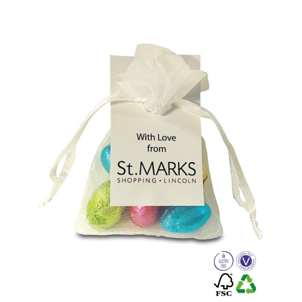 Easter Organza Bag with Milk Chocolate Eggs
