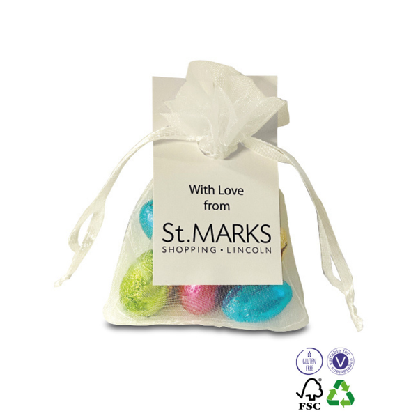 Easter Organza Bag with Milk Chocolate Eggs